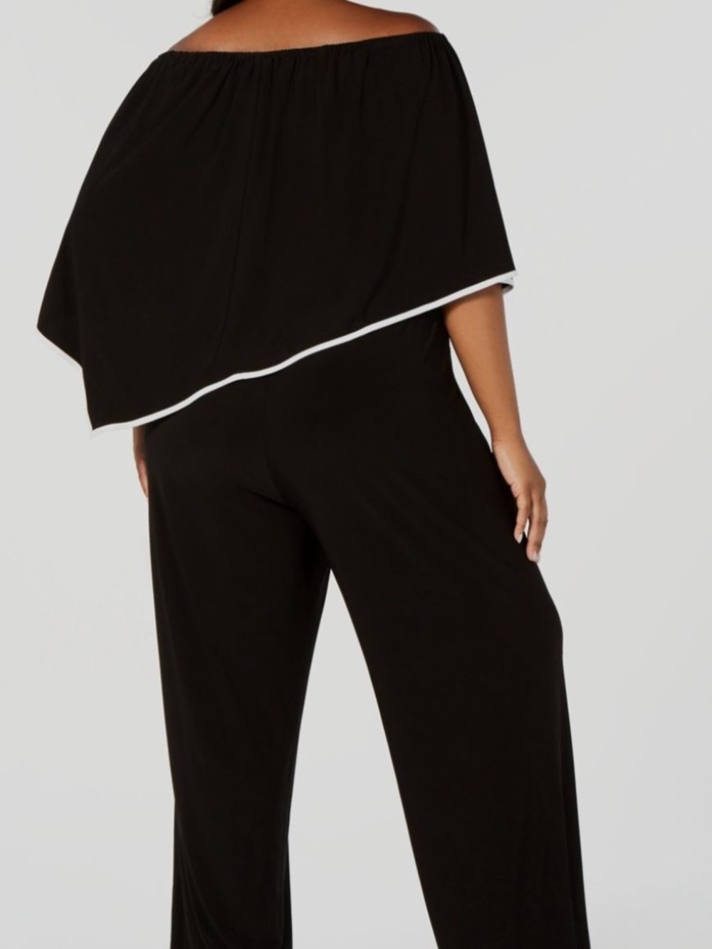 MSK Embellished Trim Off Shoulder Jumpsuit Size L - Picture 2 of 5